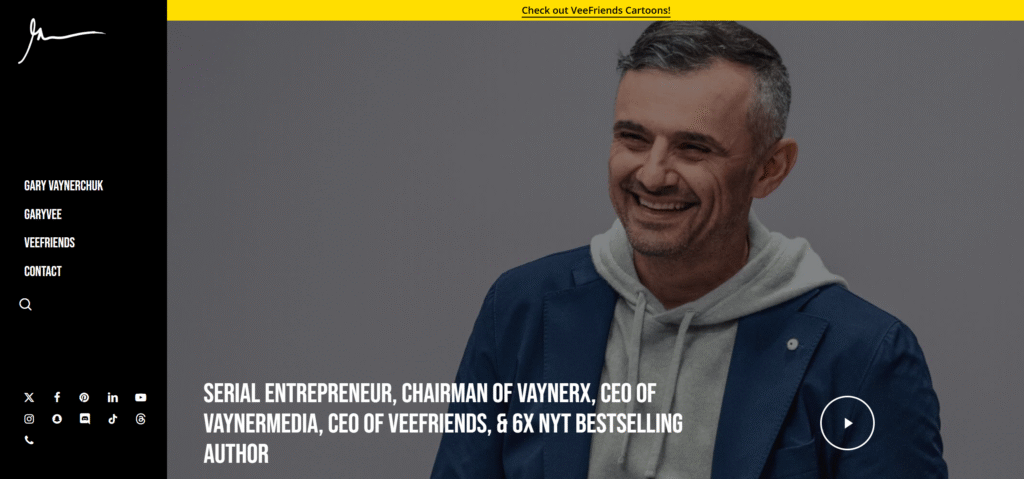 Was ist eine Personal Brand: Ein Überblick 3 Personal Brand Website Beispiel von Gary Vaynerchuk