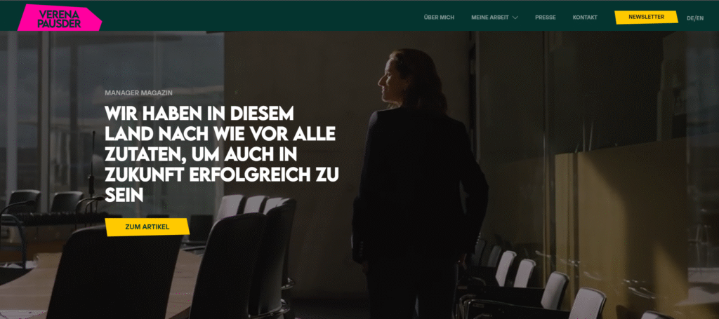 Was ist eine Personal Brand: Ein Überblick 2 Personal Brand Website Beispiel von Verena Pausder